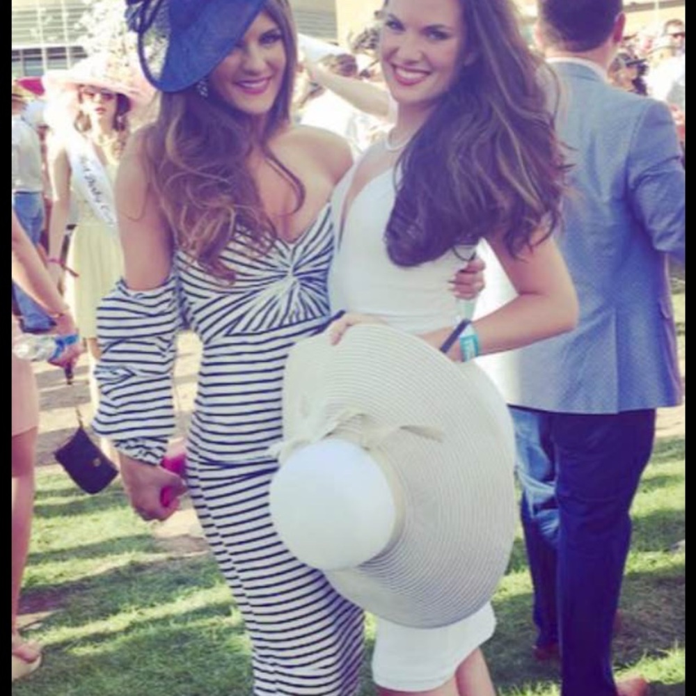 HelloMolly Navy and white stripped fitted dress